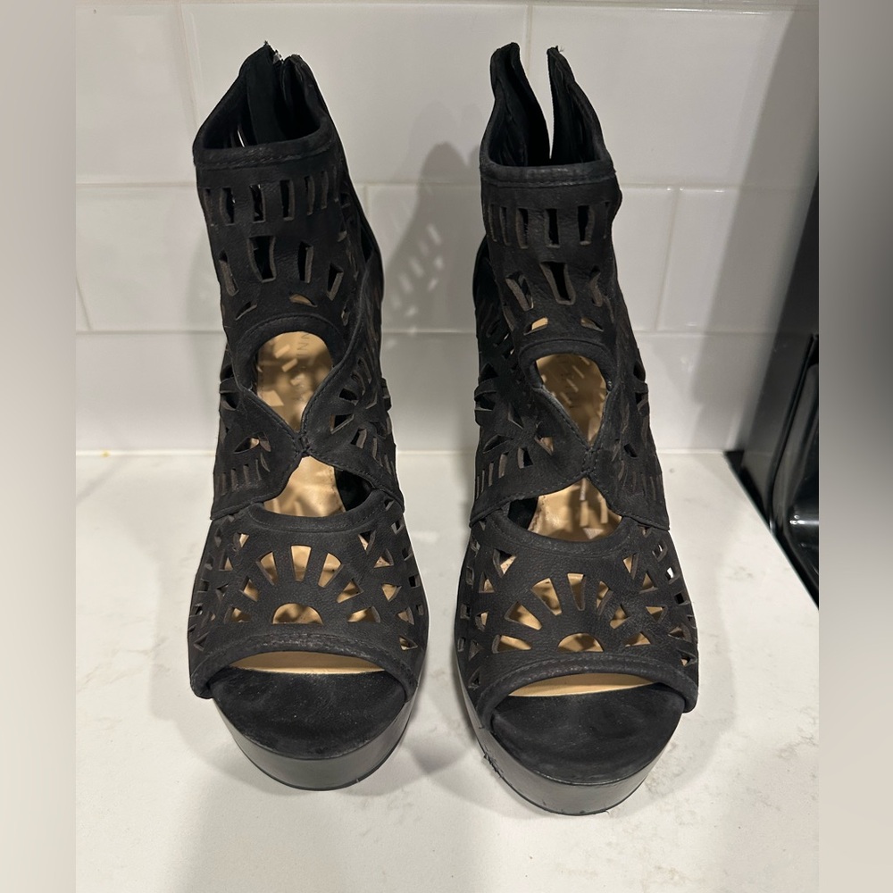 Gianni Bini Black Cutout Heels
